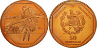 Guatemala 50 Quetzales Coin, Tower, Copper, KM:3e.2 -