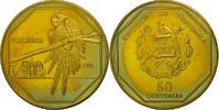 Guatemala 50 Quetzales Coin, Tower, Brass, KM:3a.1 -