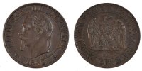 France 5 Centimes Coin, Napoleon III, Napoléon III, Paris -