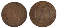 France 2 Centimes Coin, Napoleon III, Napoléon III, Lille -