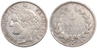 France 5 Francs Coin, Cérès, Bordeaux, Silver, KM:818.2 -