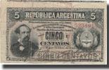 Argentina 5 Centavos Banknote, 1883-10-04, KM:5, DECOUPÉ -