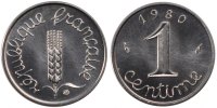 France Centime Coin, Épi, Paris, Stainless Steel, Gadoury:91 -