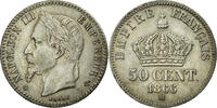 France 50 Centimes Coin, Napoleon III, Napoléon III, Strasbourg -