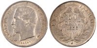 France 50 Centimes Coin, Napoleon III, Napoléon III, Paris -