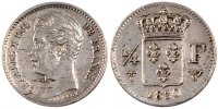 France 1/4 Franc Coin, Charles X, Lille, Silver, Gadoury:353 -