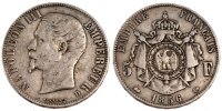 France 5 Francs Coin, Napoleon III, Napoléon III, Lyon -