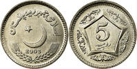 Pakistan 5 Rupees Coin, Copper-nickel, KM:65 -
