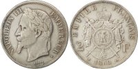 France 2 Francs Coin, Napoleon III, Napoléon III, Paris -