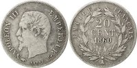 France 20 Centimes Coin, Napoleon III, Napoléon III, Paris -