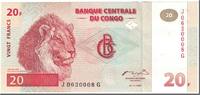 Congo Democratic Republic 20 Francs Banknote, 1997-11-01, KM:88a -