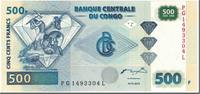 Congo Democratic Republic 500 Francs Banknote, 2002-01-04, KM:96a -