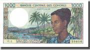 Comoros 1000 Francs Banknote, KM:8a -