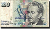 Israel 20 New Sheqalim Banknote, KM:59a -