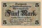 Memel 5 Mark Banknote, 1922-02-22, KM:4b -