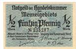 Memel 1/2 Mark Banknote, 1922-02-22, KM:1 -