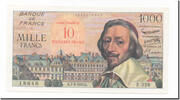 France 10 Nouveaux Francs on 1000 Francs 1955-1959 Overprinted with ''Nouveaux -