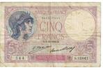 France 5 Francs Violet, S.25861, Fayette:3.10, KM:72d -