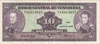 Venezuela 10 Bolívares Banknote, 1995-06-05, KM:61d -
