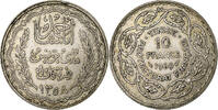 Tunisia 10 Francs French protectorate, Ahmad Pasha Bey, Paris -