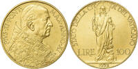 Vatican 100 Lire Pius XI, Rome, Gold, KM:9 -