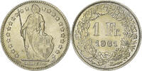 Switzerland 1 Franc Helvetia, Bern, Silver, KM:24 -