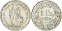 Switzerland 1 Franc Helvetia, Bern, Silver, KM:24 -