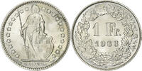 Switzerland 1 Franc Helvetia, Bern, Silver, KM:24 -