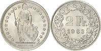 Switzerland 2 Francs Helvetia, Bern, Silver, KM:21 -