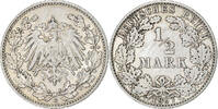 German Empire 1/2 Mark Wilhelm II, Muldenhütten, Silver -