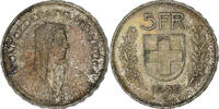 Switzerland 5 Francs Bern, Silver, KM:40 -