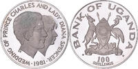 Uganda 100 Shillings Proof, Silver, KM:22 -