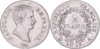 France 2 Francs Napoleon I, Paris, Silver -