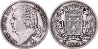 France Franc Louis XVIII, Paris, Silver, Gadoury:449 -