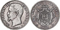France 5 Francs Napoleon III, Paris, main ancre, Silver -