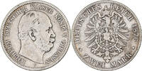 German States 2 Mark PRUSSIA, Wilhelm I, Cleves, Silver -