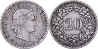 Switzerland 20 Rappen Bern, Nickel, KM:29 -