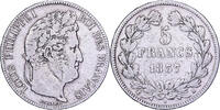 5 Francs 1837 A Frankreich Louis Philippe I, Paris, Silber, S+, Gadoury:678 S+