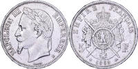 5 Francs 1869 BB Frankreich Strasbourg, Silber, SS, Gadoury:739, KM:799.2 SS