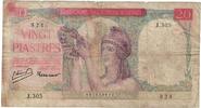 French Indochina 20 Piastres Banknote, FRENCH INDO-CHINA, Undated (1942), KM:81a VG(8-10)