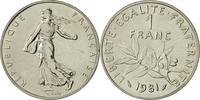 France Franc Coin, Semeuse, Paris, Nickel, KM:925.1, Gadoury:474 -