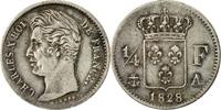 France 1/4 Franc Coin, Charles X, Paris, Silver, KM:722.1 -