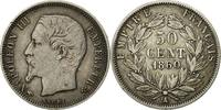 France 50 Centimes Coin, Napoleon III, Napoléon III, Paris -