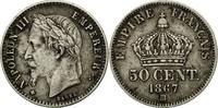 France 50 Centimes Coin, Napoleon III, Napoléon III, Strasbourg -