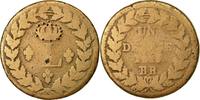 France Decime Coin, Louis XVIII, Strasbourg, Bronze, KM:701 -