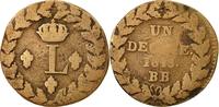 France Decime Coin, Louis XVIII, Strasbourg, Bronze, KM:701 -