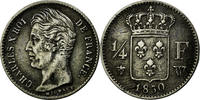 France 1/4 Franc Coin, Charles X, Lille, Silver, KM:722.12 -