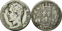 France 1/2 Franc Coin, Charles X, Perpignan, Silver -