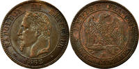 France 2 Centimes Coin, Napoleon III, Napoléon III, Strasbourg -