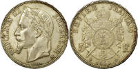 France 5 Francs Coin, Napoléon III, Strasbourg, Silver -
